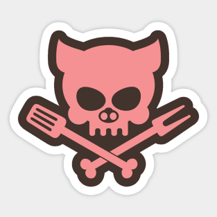 Crazy Guys Grill Jolly Roger - Pink Sticker